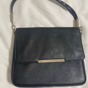 Black faux leather bag
